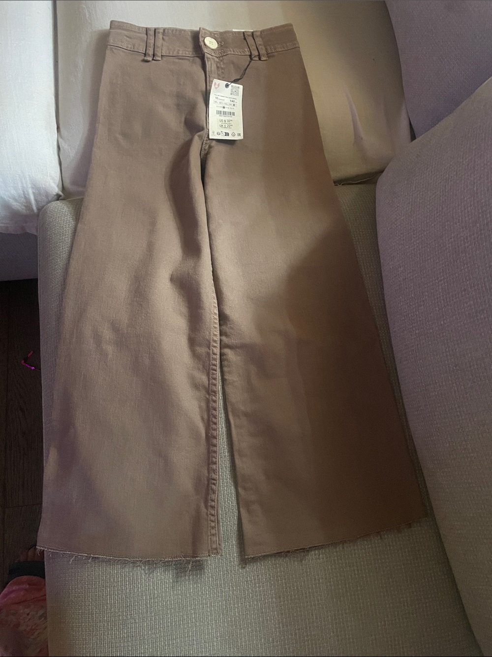 Zara Brown Wide-Leg Kids Pants